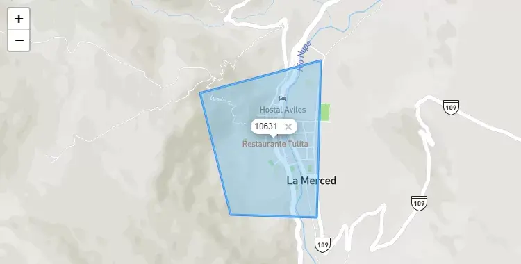 Mapa de Baños, capital de la provincia de Lauricocha, Huanuco