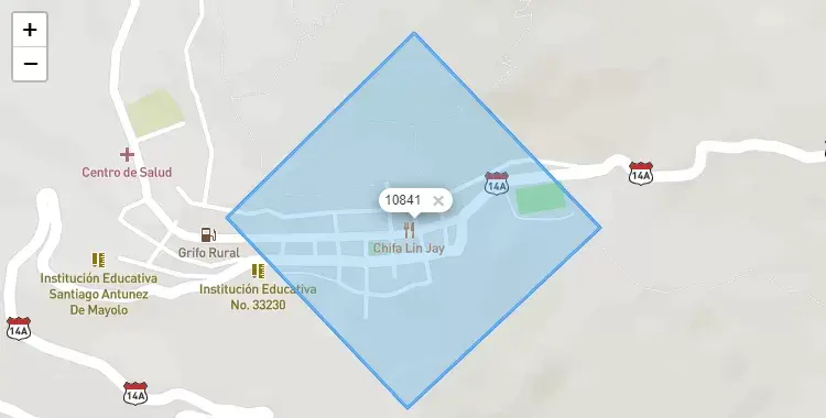 Mapa de Huacaybamba, capital de la provincia de Huacaybamba, Huanuco