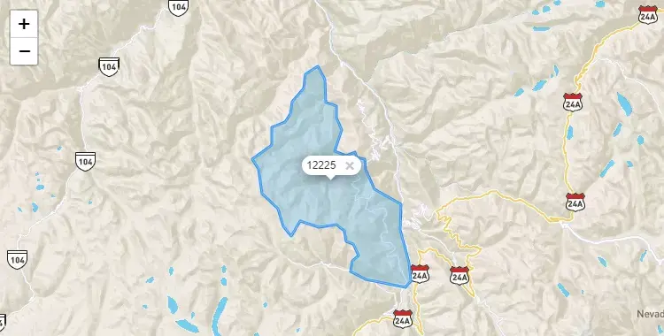 Mapa de la zona del código postal 12225 en Cochas, Junín