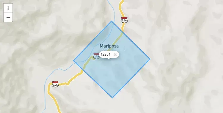 Mapa de la zona del código postal 12251 en Pampa Hermosa, Junín