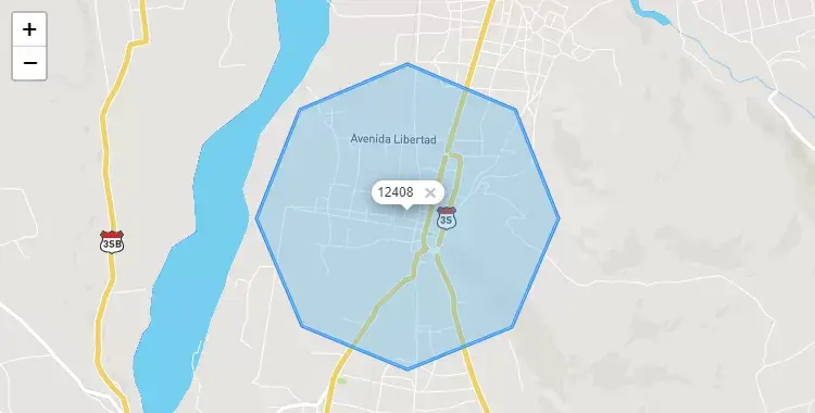 Mapa de la zona del código postal 12408 en Huayucachi, Junín