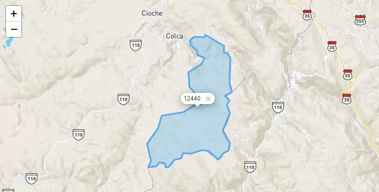 Mapa de la zona del código postal 12440 en Chacapampa, Junín
