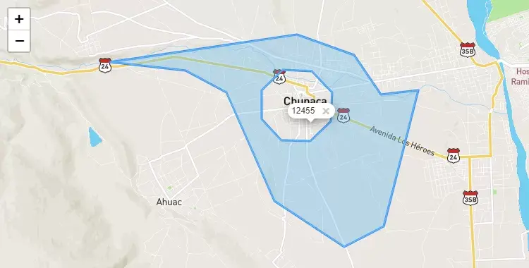 Mapa de Chupaca, capital de la provincia de Chupaca, Junín