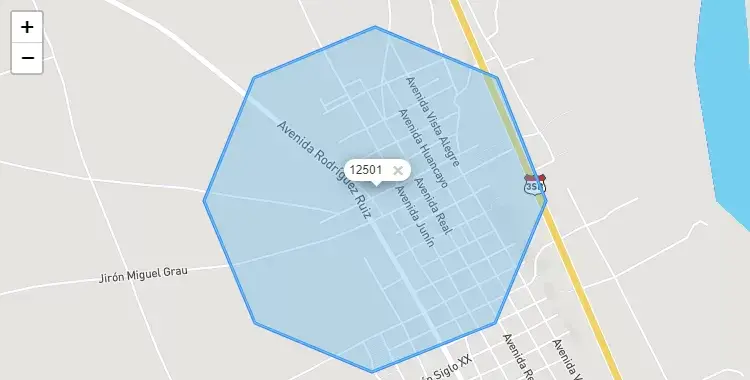Mapa de la zona del código postal 12501 en Sicaya, Junín