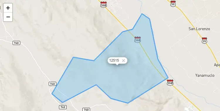 Mapa de la zona del código postal 12515 en Leonor Ordoñez, Junín
