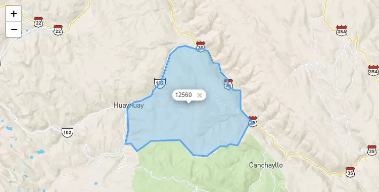 Mapa de Chacapalpa, capital de la provincia de Yauli, Junín