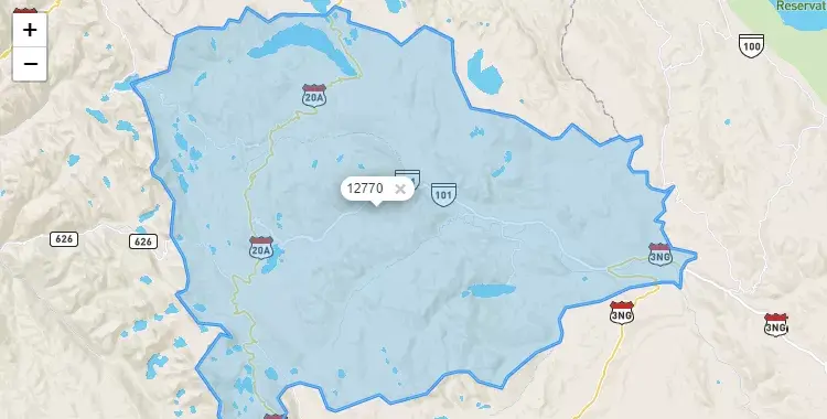 Mapa de la zona del código postal 12770 en Santa Barbara de Carhuacayan, Junín