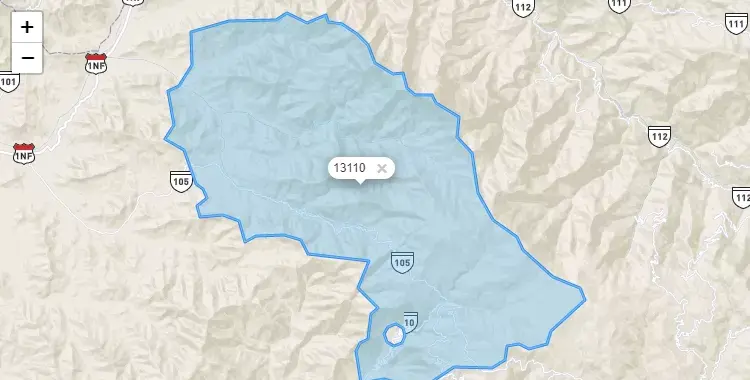 Mapa de la zona del código postal 13110 en Sinsicap, La Libertad