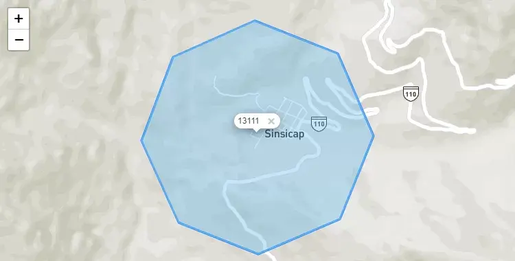 Mapa de la zona del código postal 13111 en Sinsicap, La Libertad