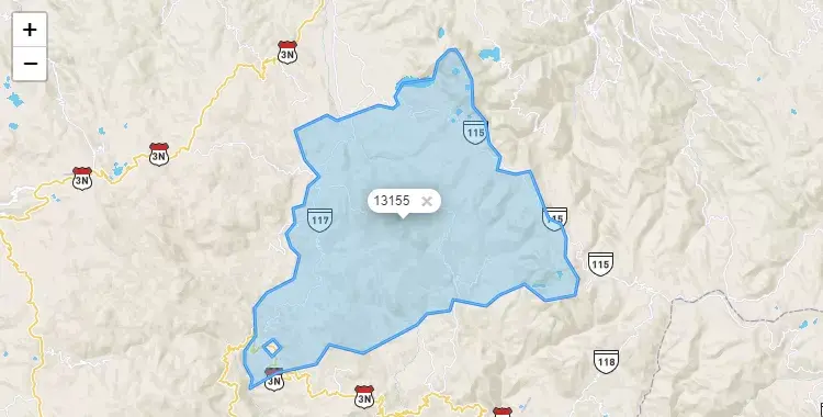 Mapa de la zona del código postal 13155 en Cachicadan, La Libertad