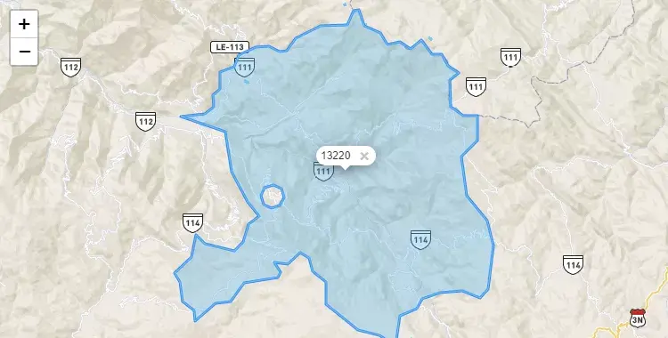 Mapa de la zona del código postal 13220 en Usquil, La Libertad