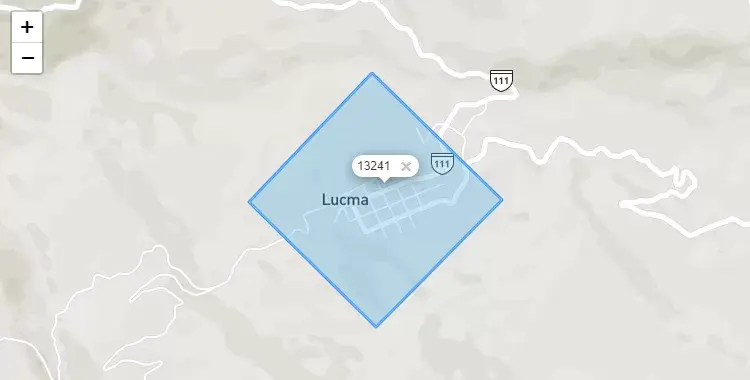 Mapa de la zona del código postal 13241 en Lucma, La Libertad