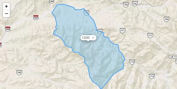 Mapa de la zona del código postal 13260 en Marmot, La Libertad