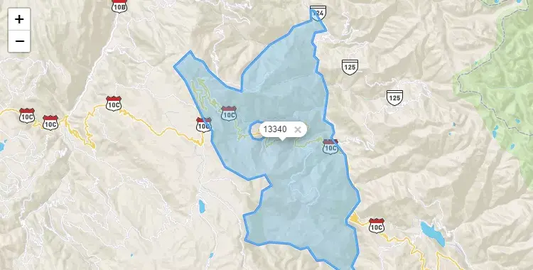 Mapa de la zona del código postal 13340 en Cochorco, La Libertad