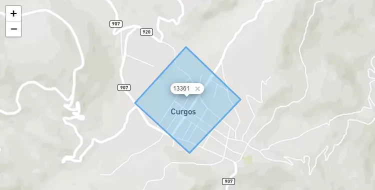Mapa de la zona del código postal 13361 en Curgos, La Libertad
