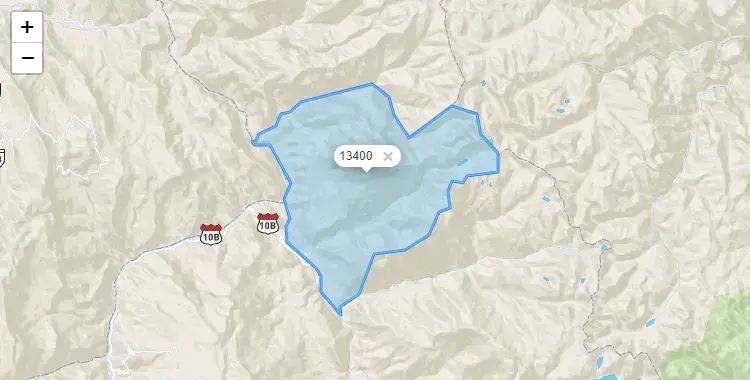 Mapa de la zona del código postal 13400 en Bambamarca, La Libertad