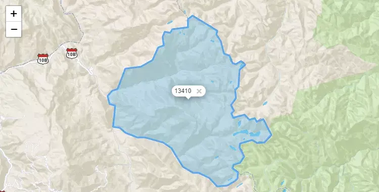 Mapa de la zona del código postal 13410 en Condormarca, La Libertad