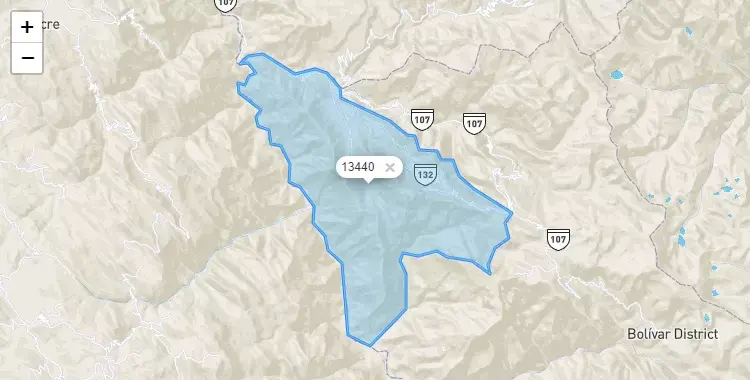 Mapa de la zona del código postal 13440 en Longotea, La Libertad