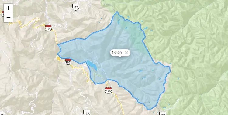 Mapa de la zona del código postal 13505 en Pías, La Libertad