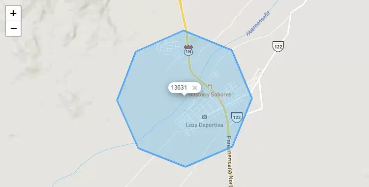 Mapa de la zona del código postal 13631 en Chao, La Libertad