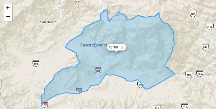 Mapa de la zona del código postal 13780 en Cascas, La Libertad
