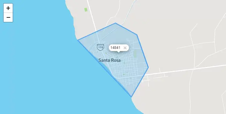 Mapa de la zona del código postal 14841 en Santa Rosa, Lambayeque