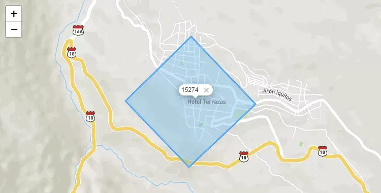 Mapa de Oyón, capital de la provincia de Oyón, Lima