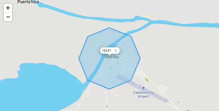 Mapa de la zona del código postal 16241 en Ramón Castilla, Loreto