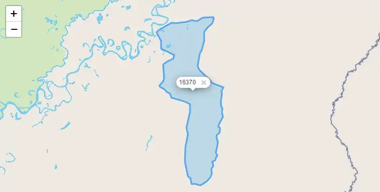 Mapa de la zona del código postal 16370 en Tapiche, Loreto