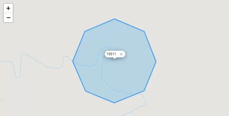 Mapa de la zona del código postal 16611 en Cahuapanas, Loreto