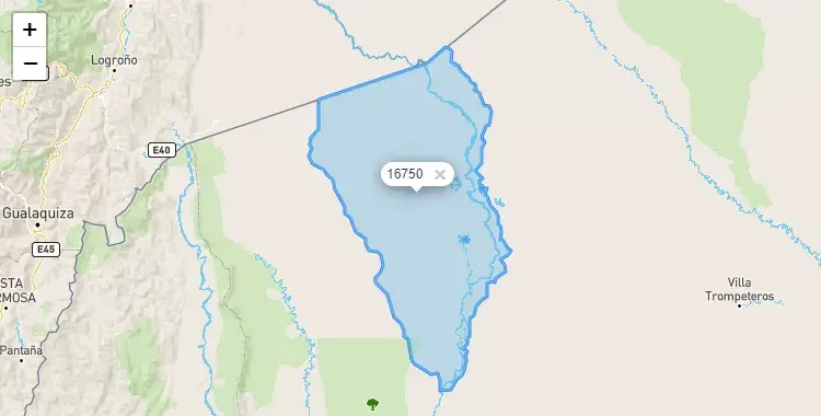 Mapa de Andoas, capital de la provincia de Datem del Marañón, Loreto