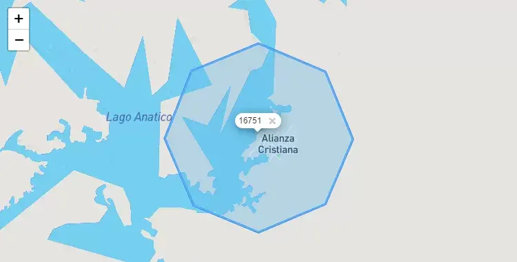 Mapa de la zona del código postal 16751 en Andoas, Loreto