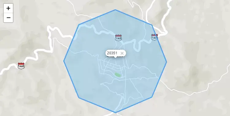 Mapa de la zona del código postal 20351 en Chalaco, Piura