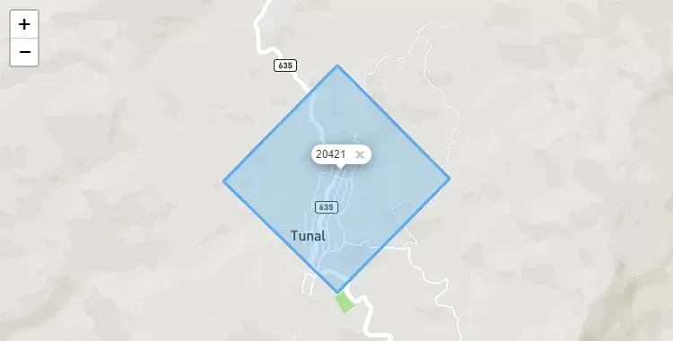 Mapa de la zona del código postal 20421 en Lalaquiz, Piura