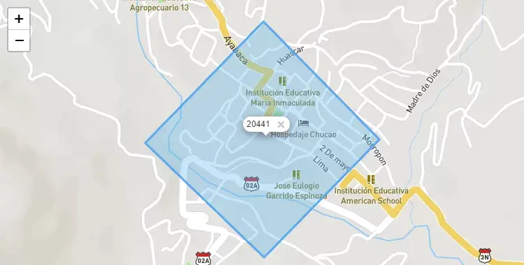 Mapa de Huancabamba, capital de la provincia de Huancabamba, Piura