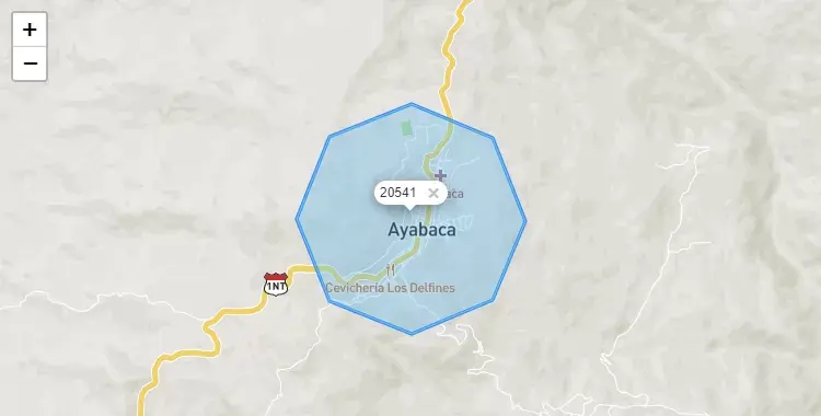 Mapa de Ayabaca, capital de la provincia de Ayabaca, Piura