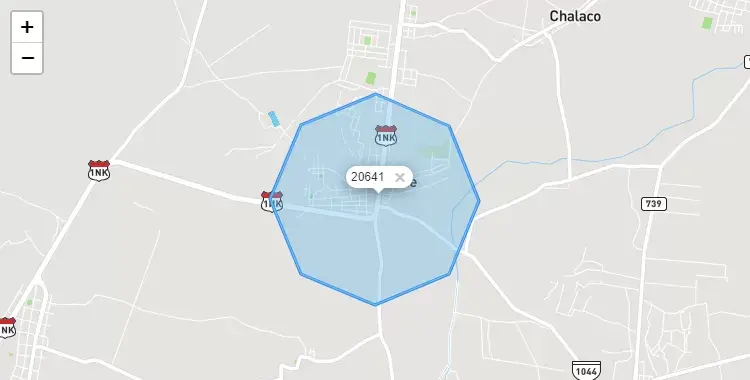 Mapa de la zona del código postal 20641 en Vice, Piura