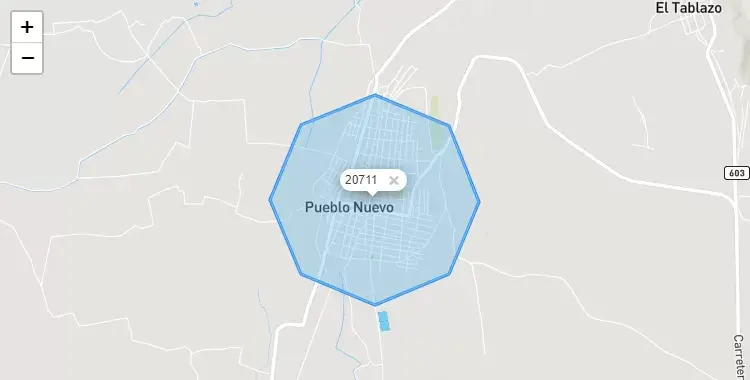 Mapa de la zona del código postal 20711 en Colán, Piura