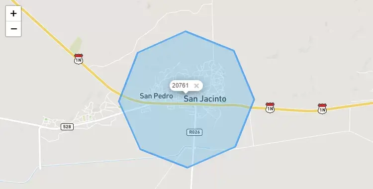 Mapa de la zona del código postal 20761 en Ignacio Escudero, Piura