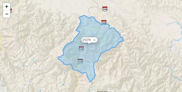 Mapa de la zona del código postal 21275 en San Gaban, Puno
