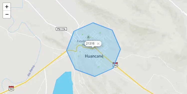 Mapa de Huancané, capital de la provincia de Huancane, Puno