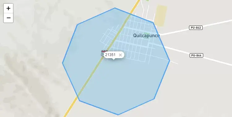 Mapa de la zona del código postal 21351 en Quilcapuncu, Puno