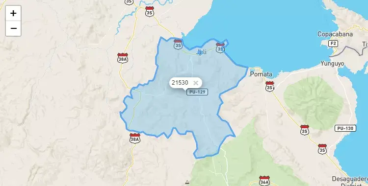 Mapa de la zona del código postal 21530 en Juli, Puno