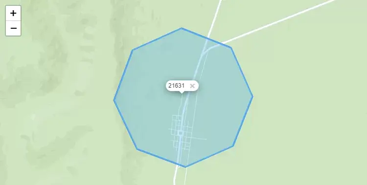 Mapa de la zona del código postal 21631 en Kelluyo, Puno