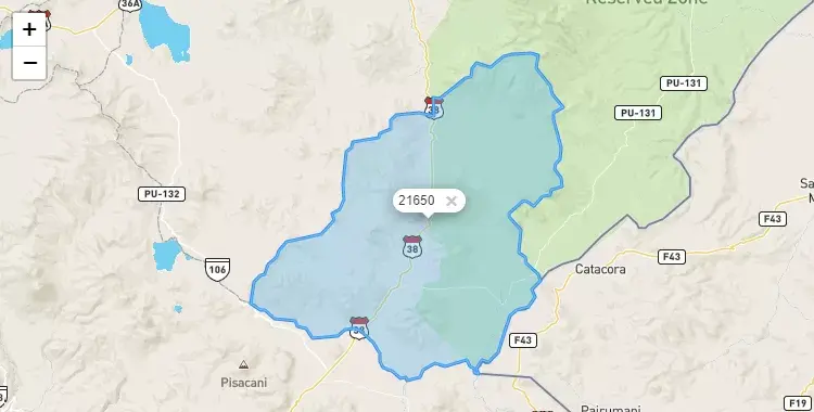 Mapa de Capazo, capital de la provincia de El Collao, Puno
