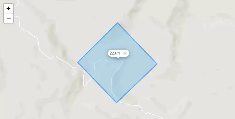 Mapa de la zona del código postal 22371 en Shamboyacu, San Martín