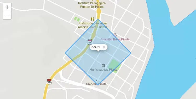 Mapa de Picota, capital de la provincia de PIcota, San Martín
