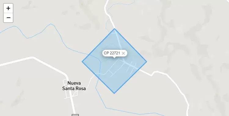 Mapa de la zona del código postal 22721 en Santa Rosa, San Martín