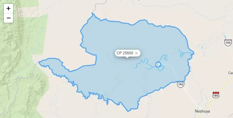 Mapa de la zona del código postal 25600 en Curimana, Ucayali